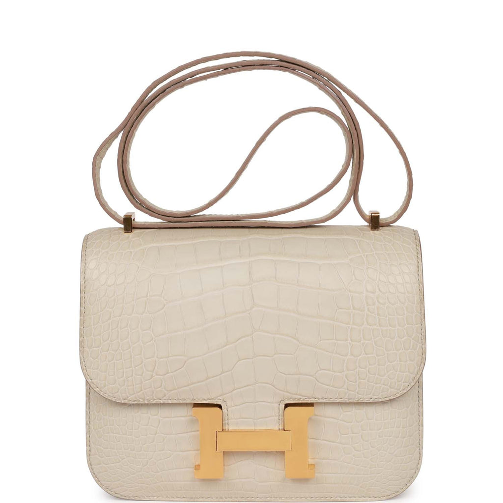 Hermes Constance 18 Beton Matte Alligator Gold Hardware
