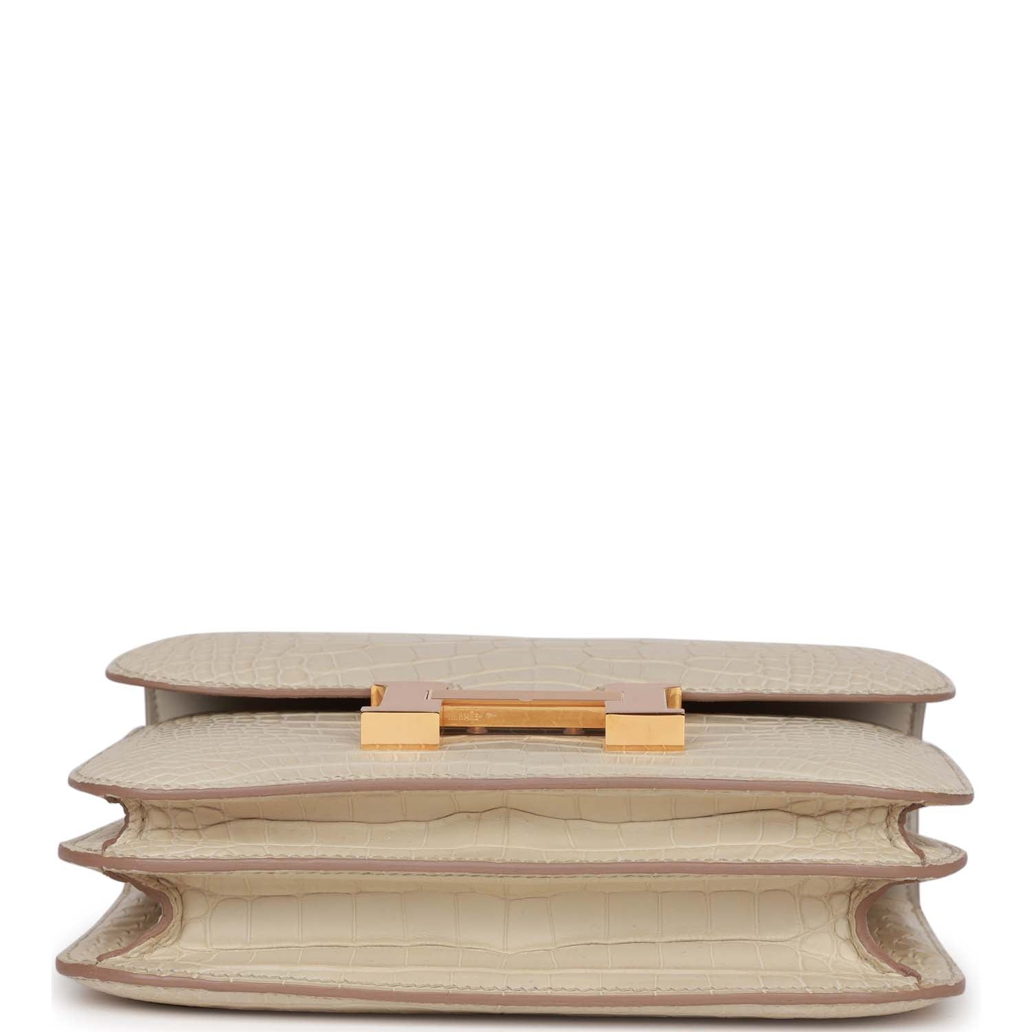 Hermes Constance 18 Beton Matte Alligator Gold Hardware