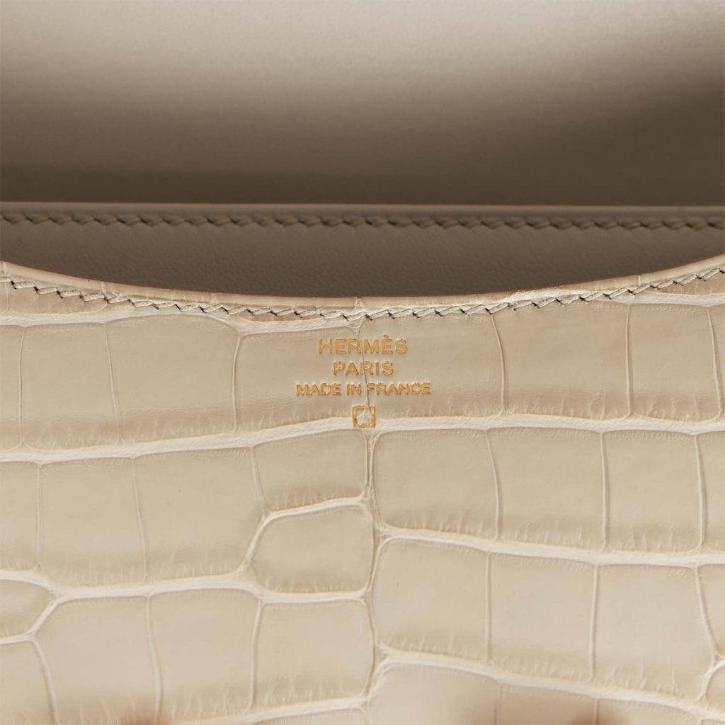 Hermes Constance 18 Beton Matte Alligator Gold Hardware