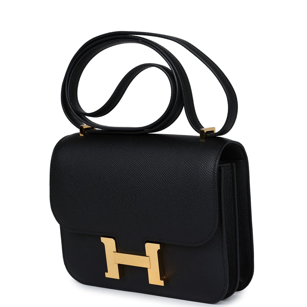 New Hermes Constance 18 Black Epsom Gold Hardware
