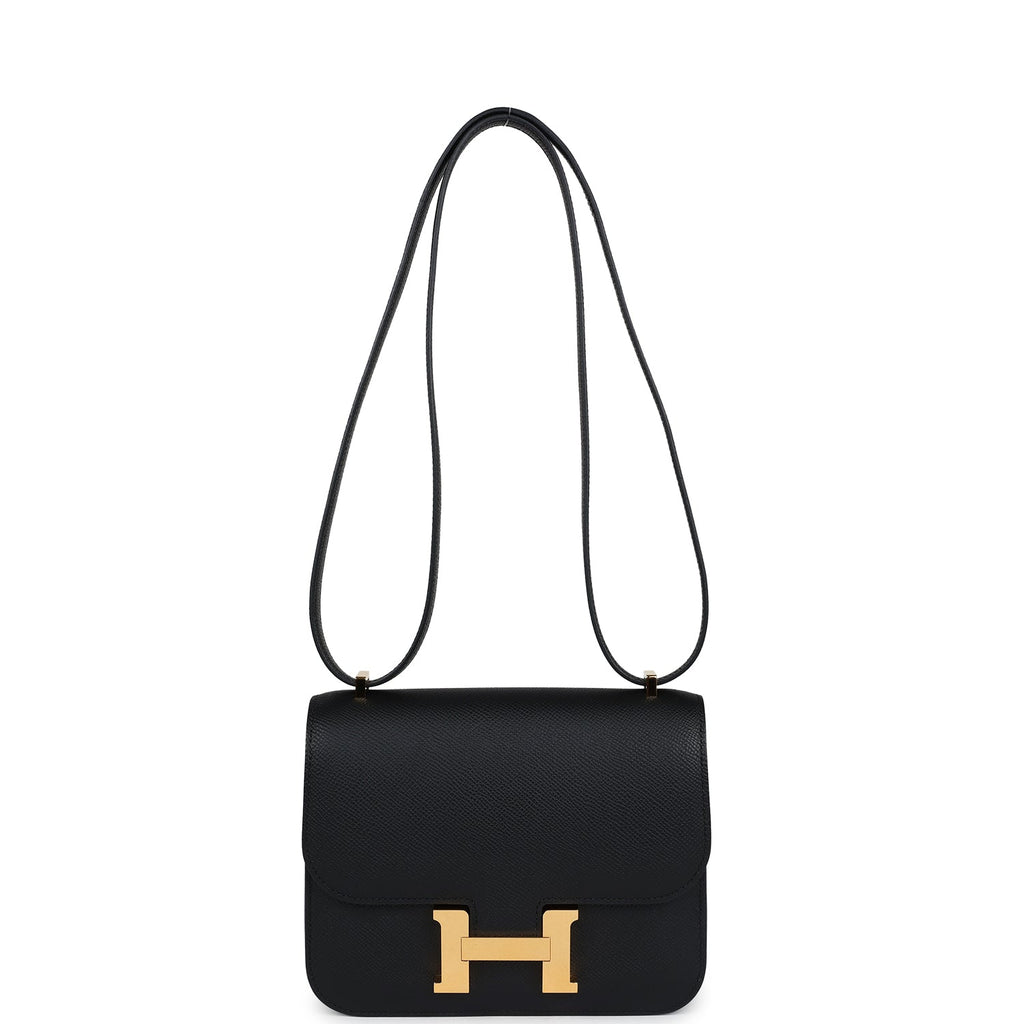 New Hermes Constance 18 Black Epsom Gold Hardware