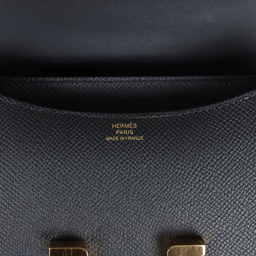 New Hermes Constance 18 Black Epsom Gold Hardware