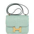 Hermes Constance 18 Vert D’Eau Matte Alligator Gold Hardware
