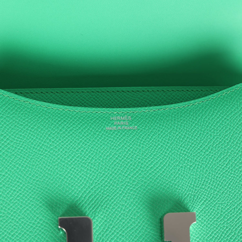 Hermes Constance 18 Vert Comics Epsom Palladium Hardware