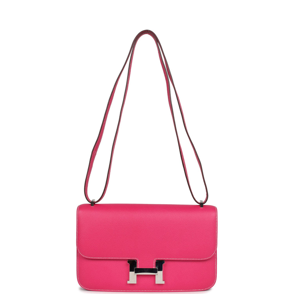 New Hermes Constance Elan Rose Tyrien Epsom Palladium Hardware