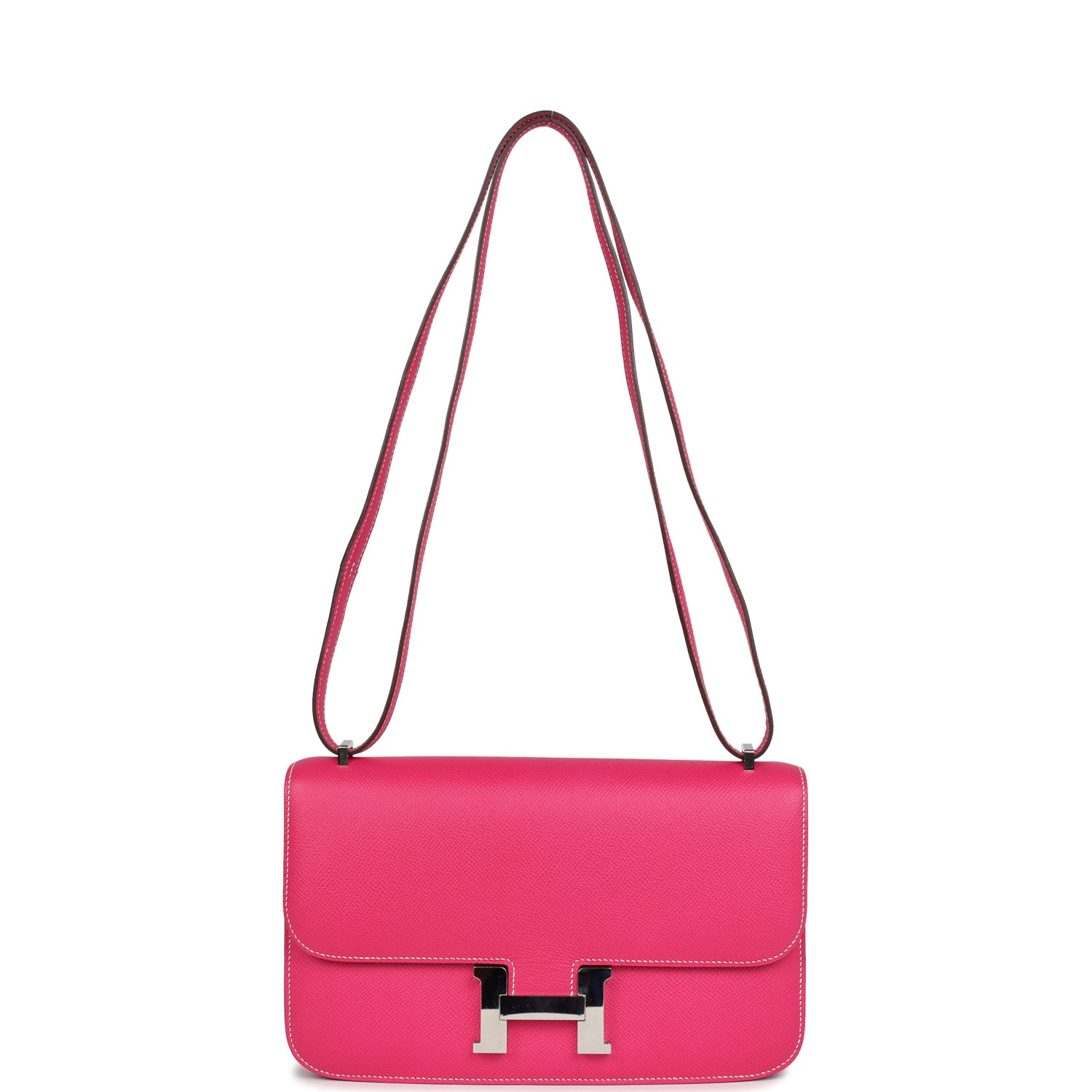 New Hermes Constance Elan Rose Tyrien Epsom Palladium Hardware