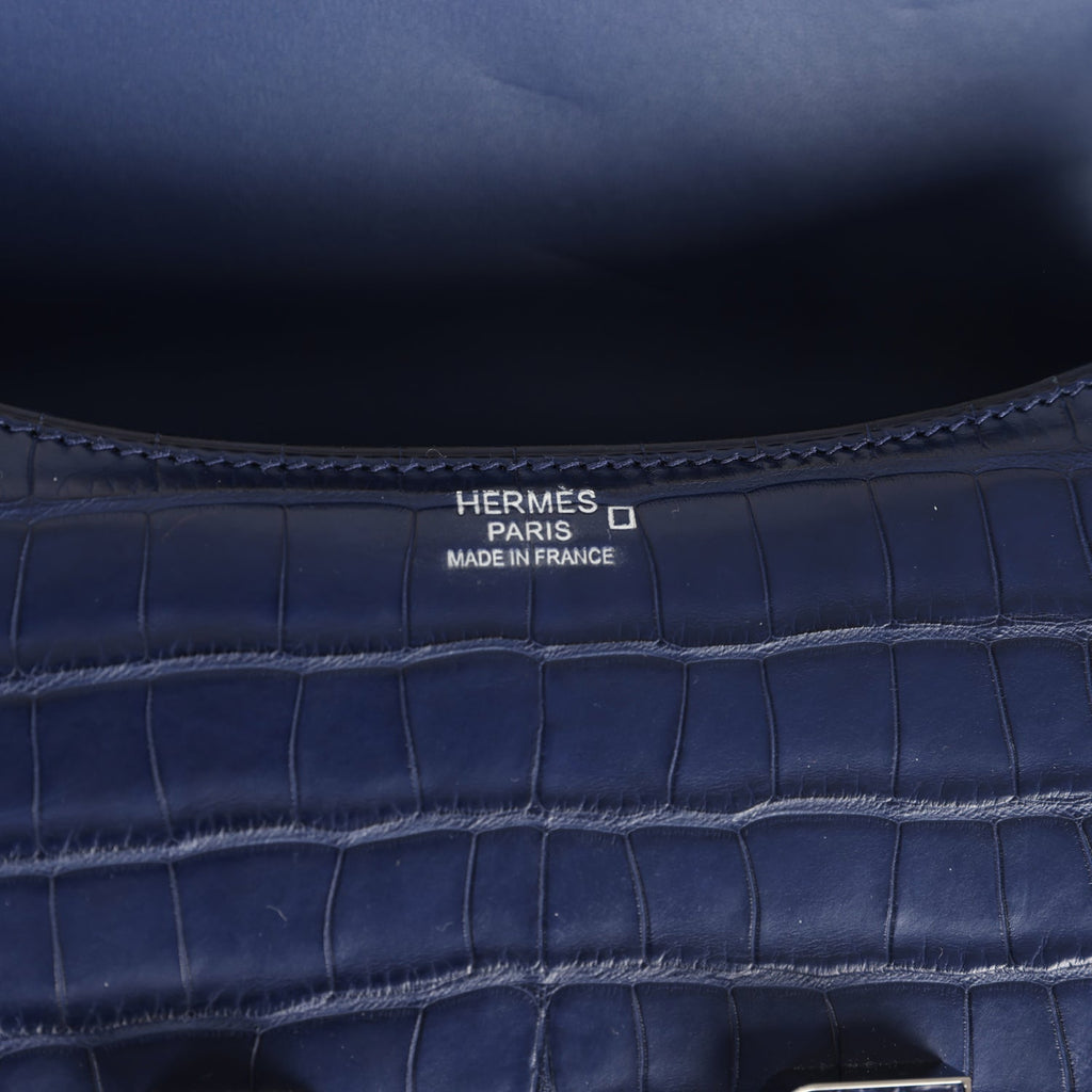 Hermes Constance 1-24 Bleu Saphir Matte Alligator Marquette Palladium Hardware