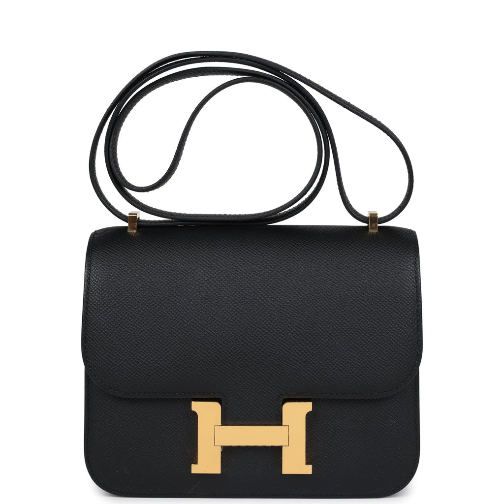 New Hermes Constance 18 Black Epsom Gold Hardware