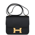 New Hermes Constance 18 Black Epsom Gold Hardware