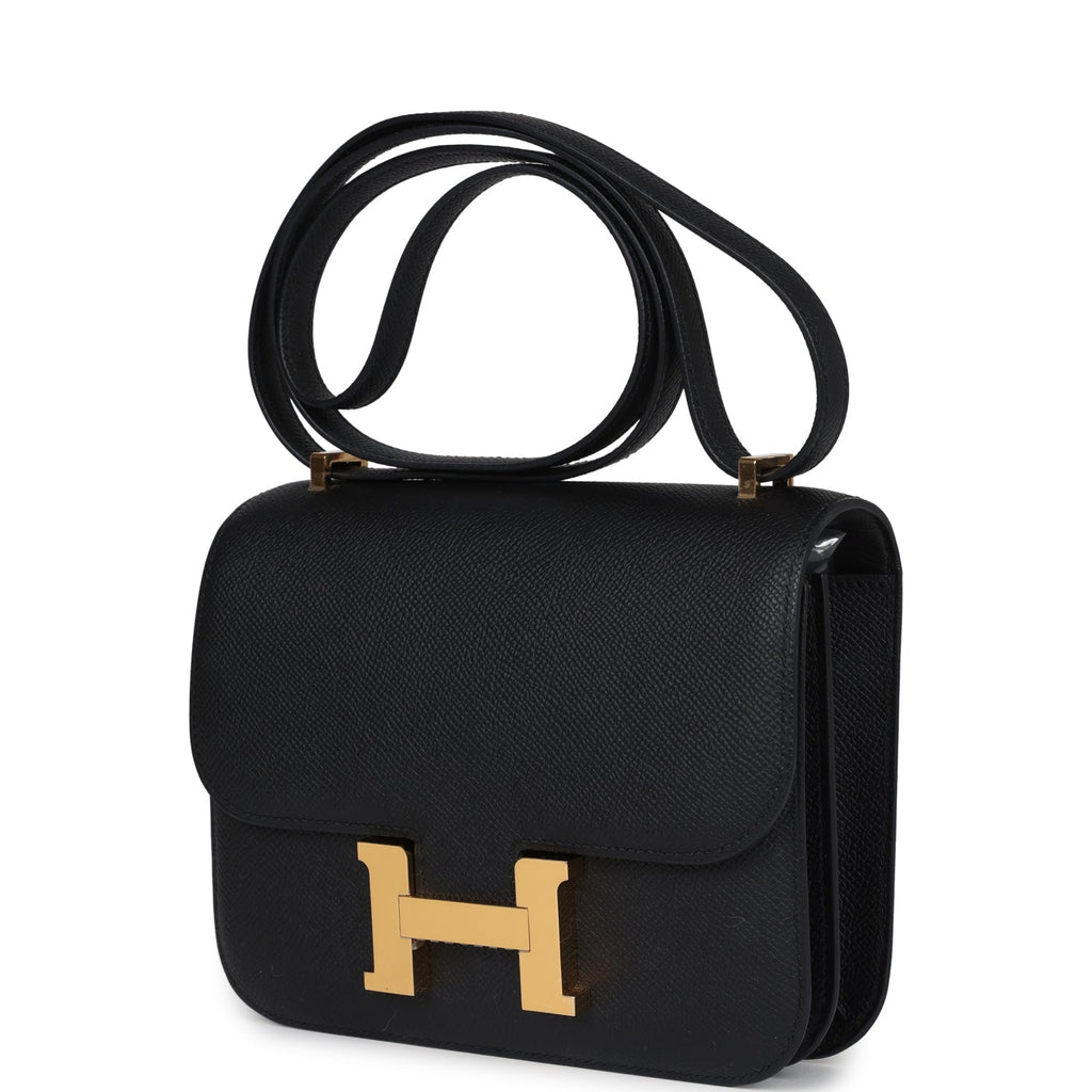 New Hermes Constance 18 Black Epsom Gold Hardware