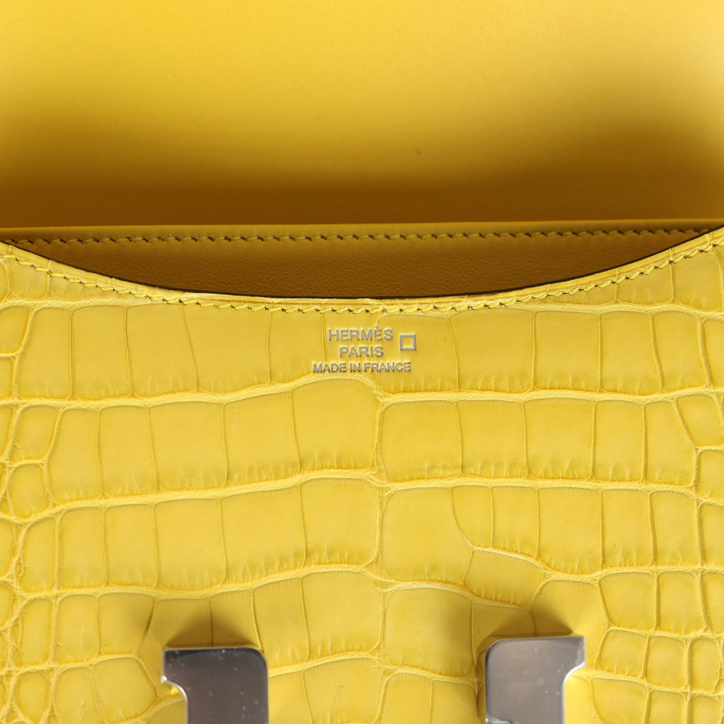 Hermes Constance 18 Mimosa Matte Alligator Palladium Hardware