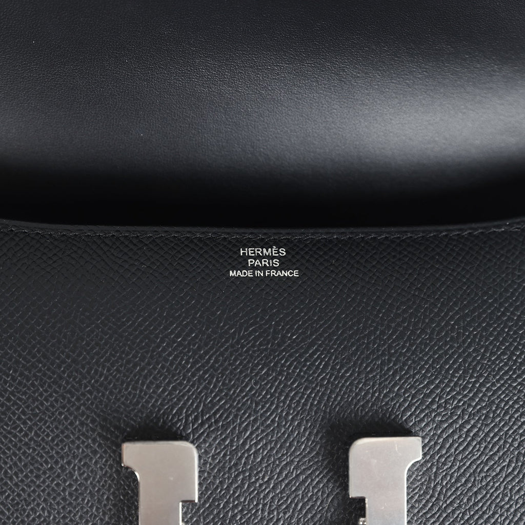 Hermes Constance Elan Black Epsom Palladium Hardware