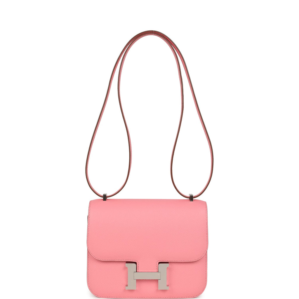 Hermes Constance 18 Rose Confetti Epsom Palladium Hardware