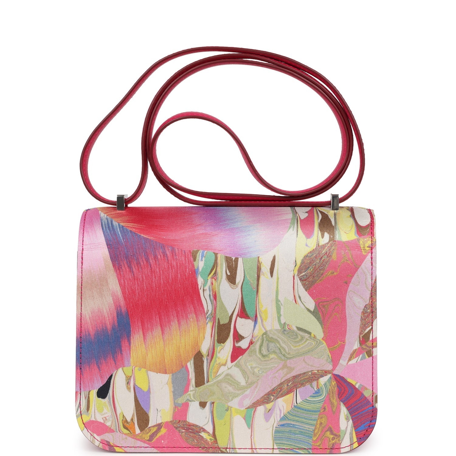 New Hermes Constance 18 "Marble Silk" Rose Mexico Swift Palladium Hardware