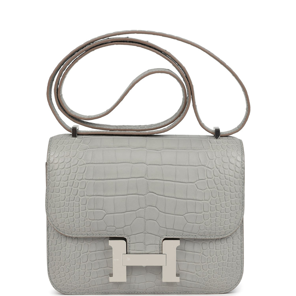 Hermes Constance 18 Gris Perle Matte Alligator Palladium Hardware