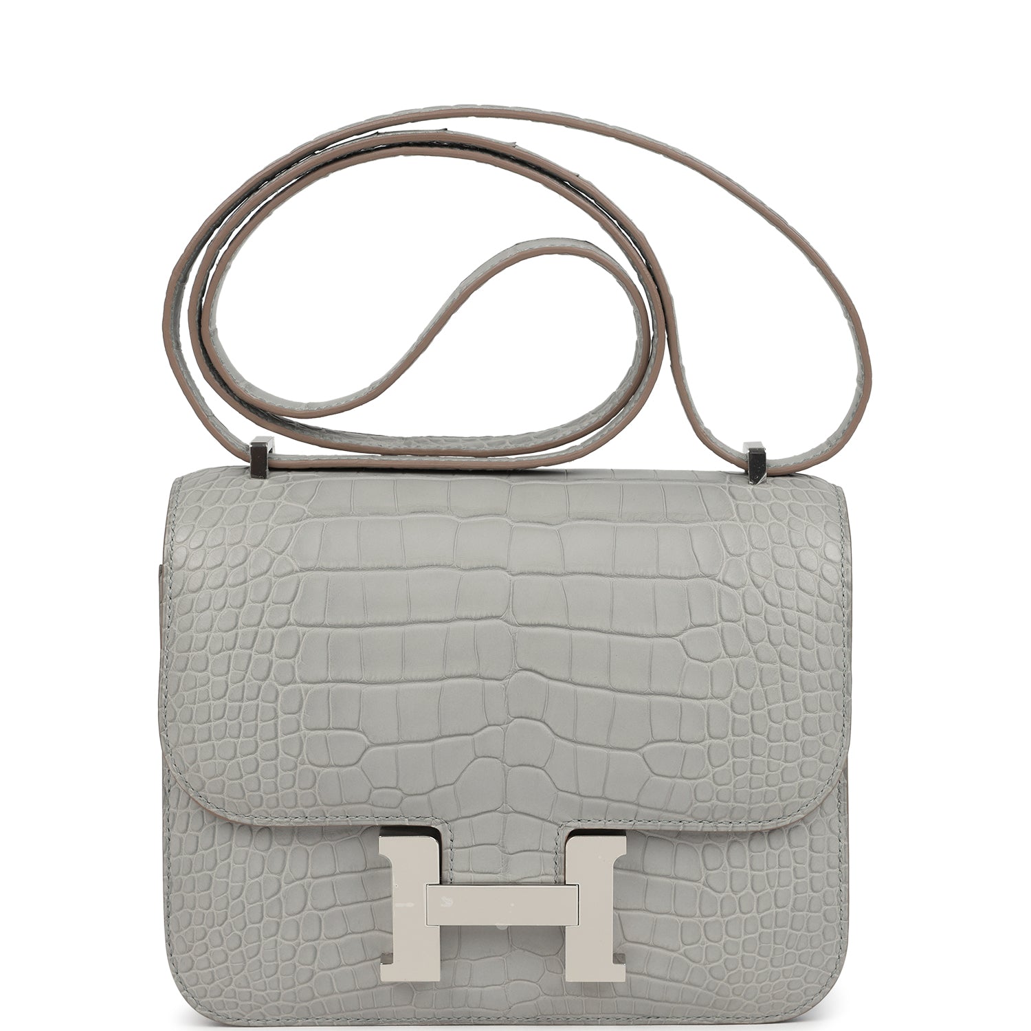 Hermes Constance 18 Gris Perle Matte Alligator Palladium Hardware
