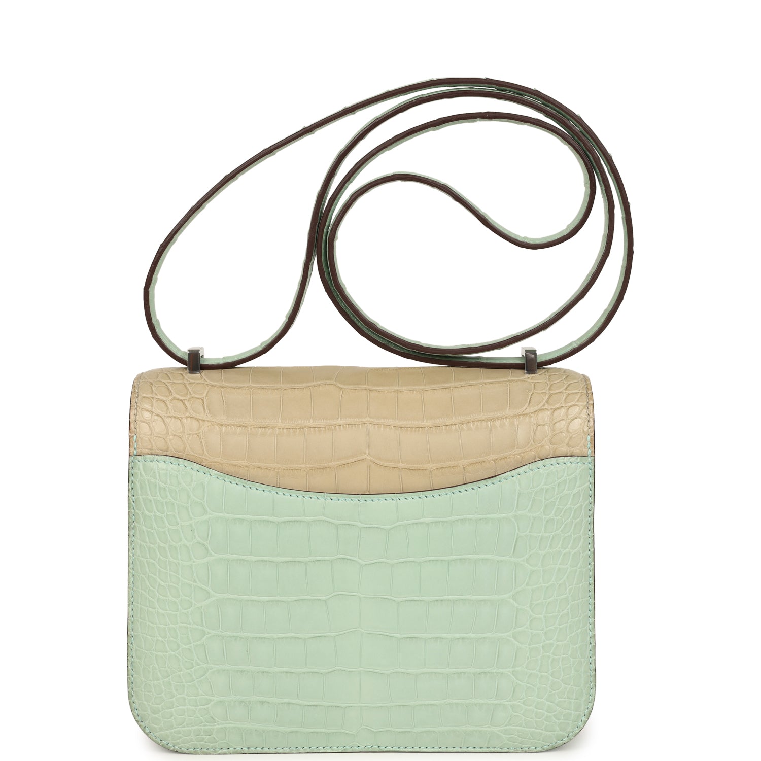 Hermes Constance 18 Vert D’Eau and Trench Matte Alligator Palladium Hardware