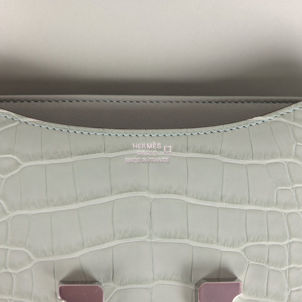 Hermes Constance 18 Vert D’Eau and Trench Matte Alligator Palladium Hardware