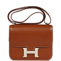 New Hermes Constance 18 Fauve Barenia Palladium Hardware