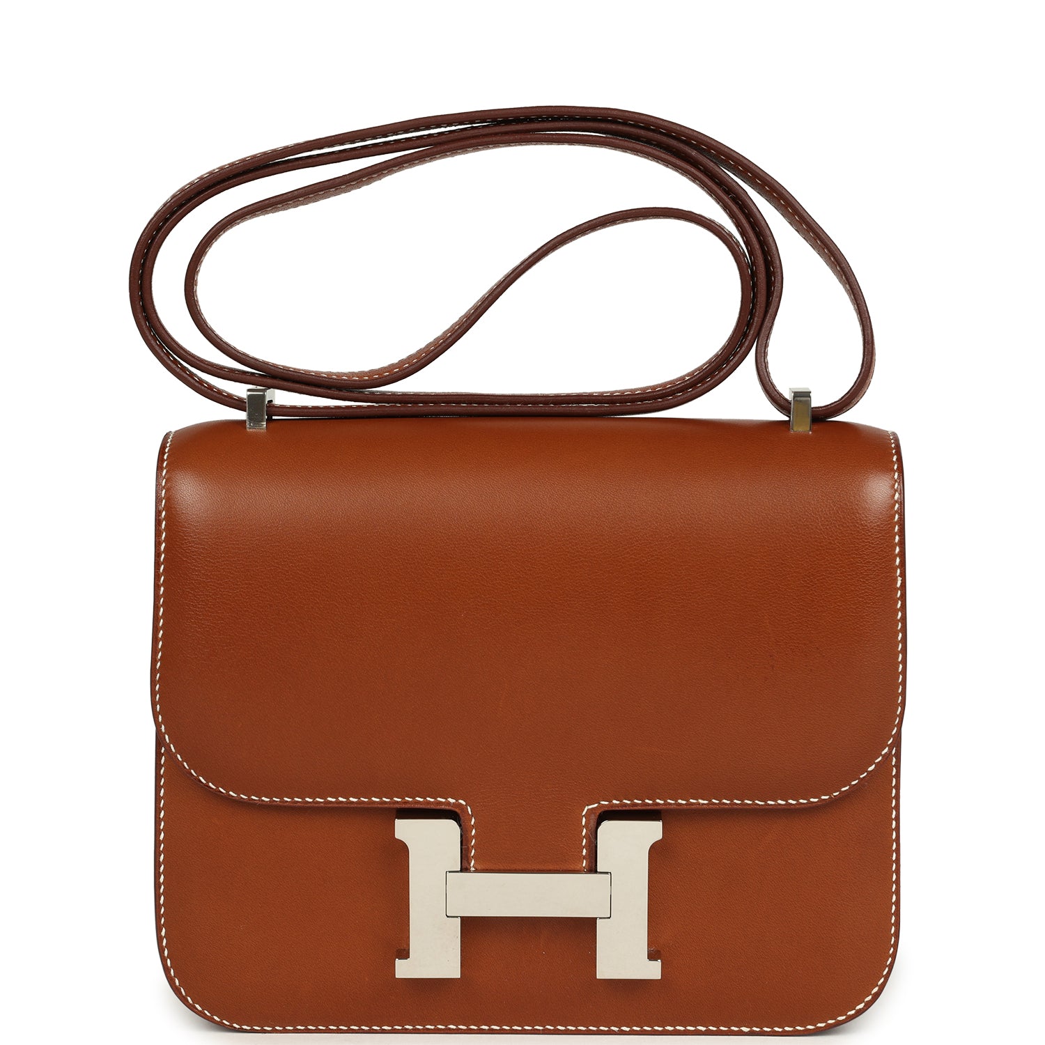 New Hermes Constance 18 Fauve Barenia Palladium Hardware