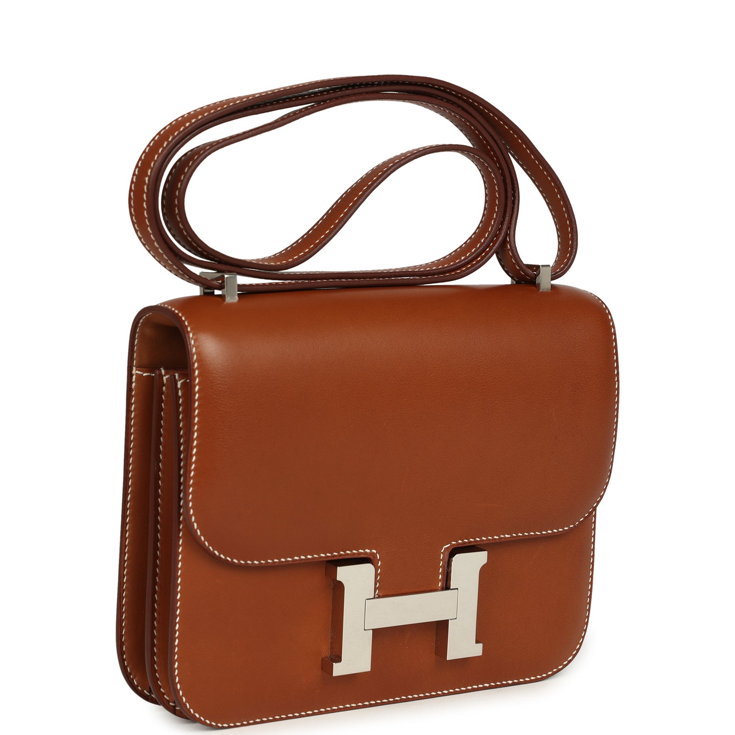 New Hermes Constance 18 Fauve Barenia Palladium Hardware