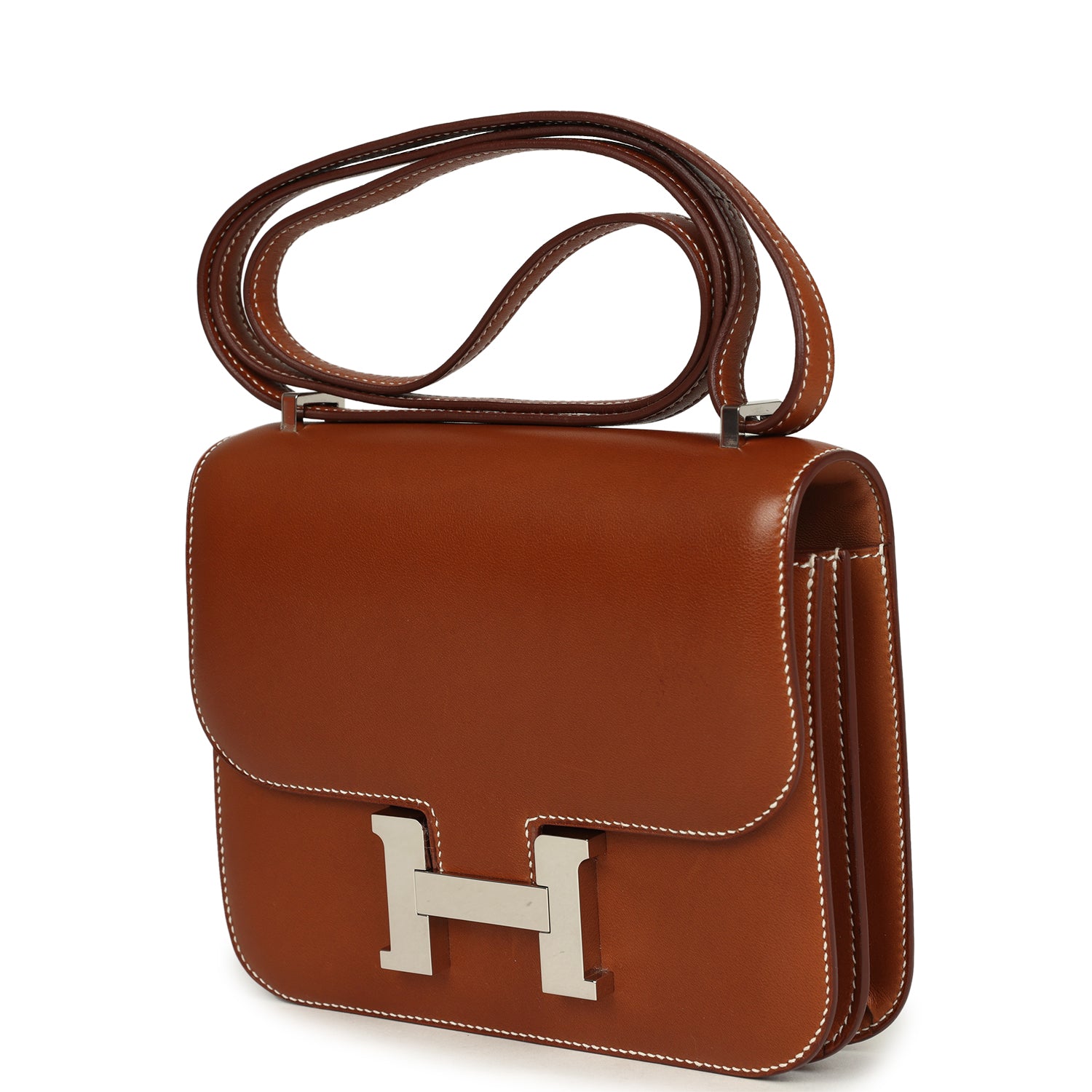 New Hermes Constance 18 Fauve Barenia Palladium Hardware