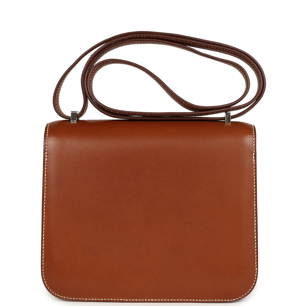 New Hermes Constance 18 Fauve Barenia Palladium Hardware