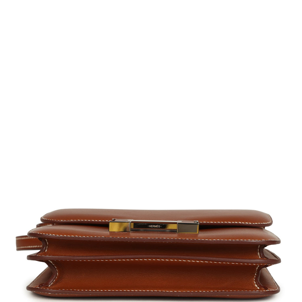 New Hermes Constance 18 Fauve Barenia Palladium Hardware