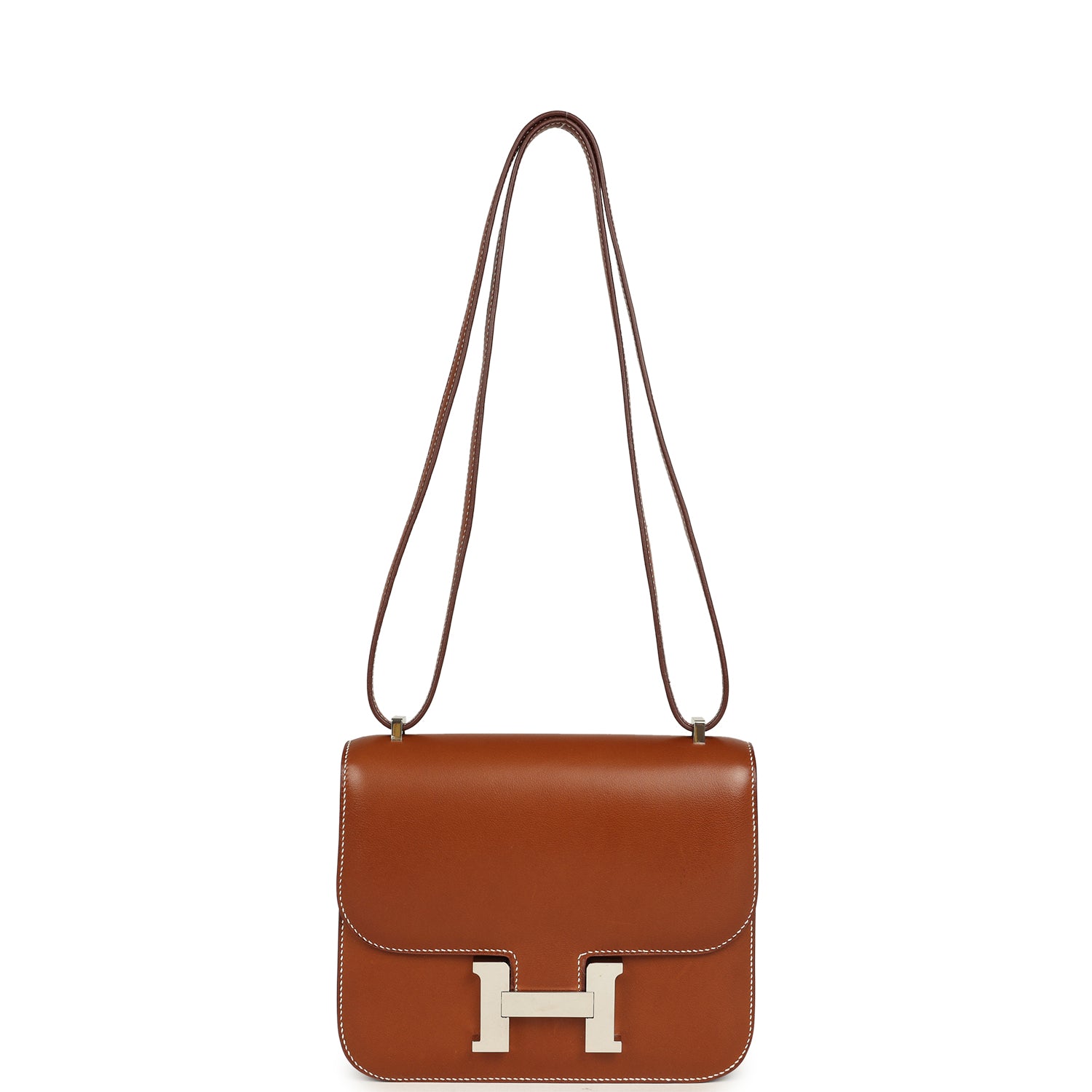 New Hermes Constance 18 Fauve Barenia Palladium Hardware