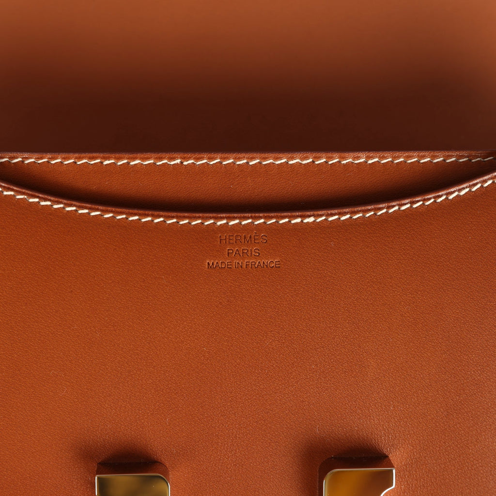 New Hermes Constance 18 Fauve Barenia Palladium Hardware