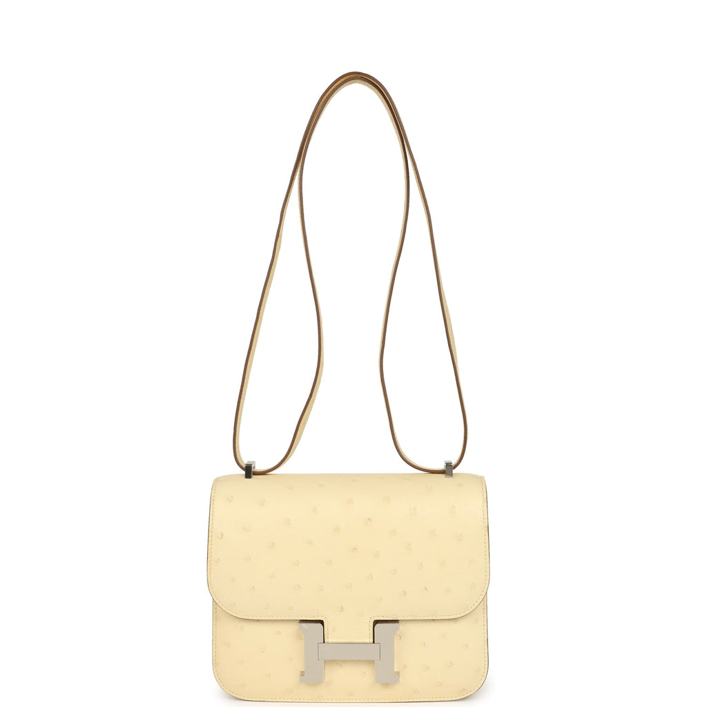 Hermes Constance 18 Vanille Ostrich Palladium Hardware