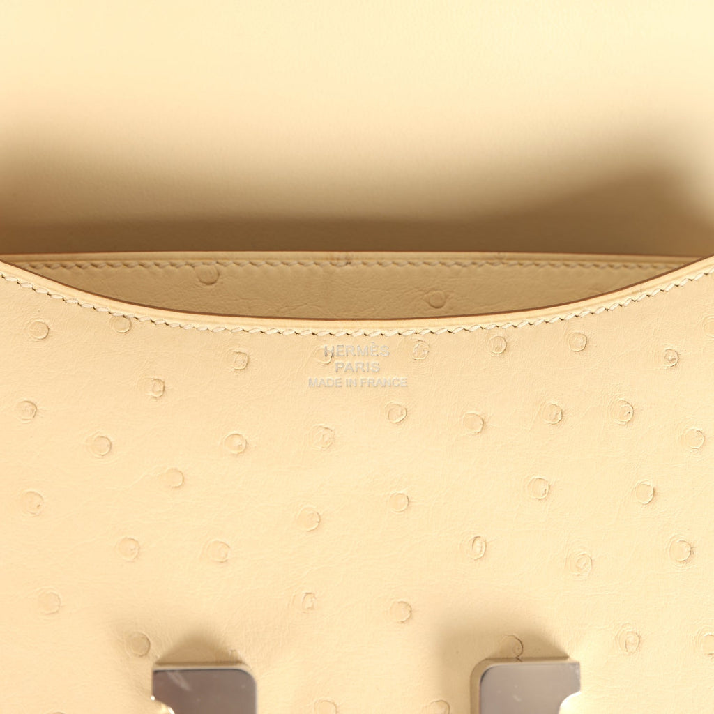 Hermes Constance 18 Vanille Ostrich Palladium Hardware