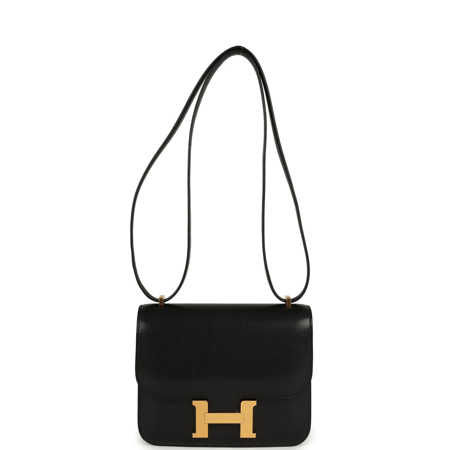 Hermes Constance 18 Black Chevre Chamkila Gold Hardware