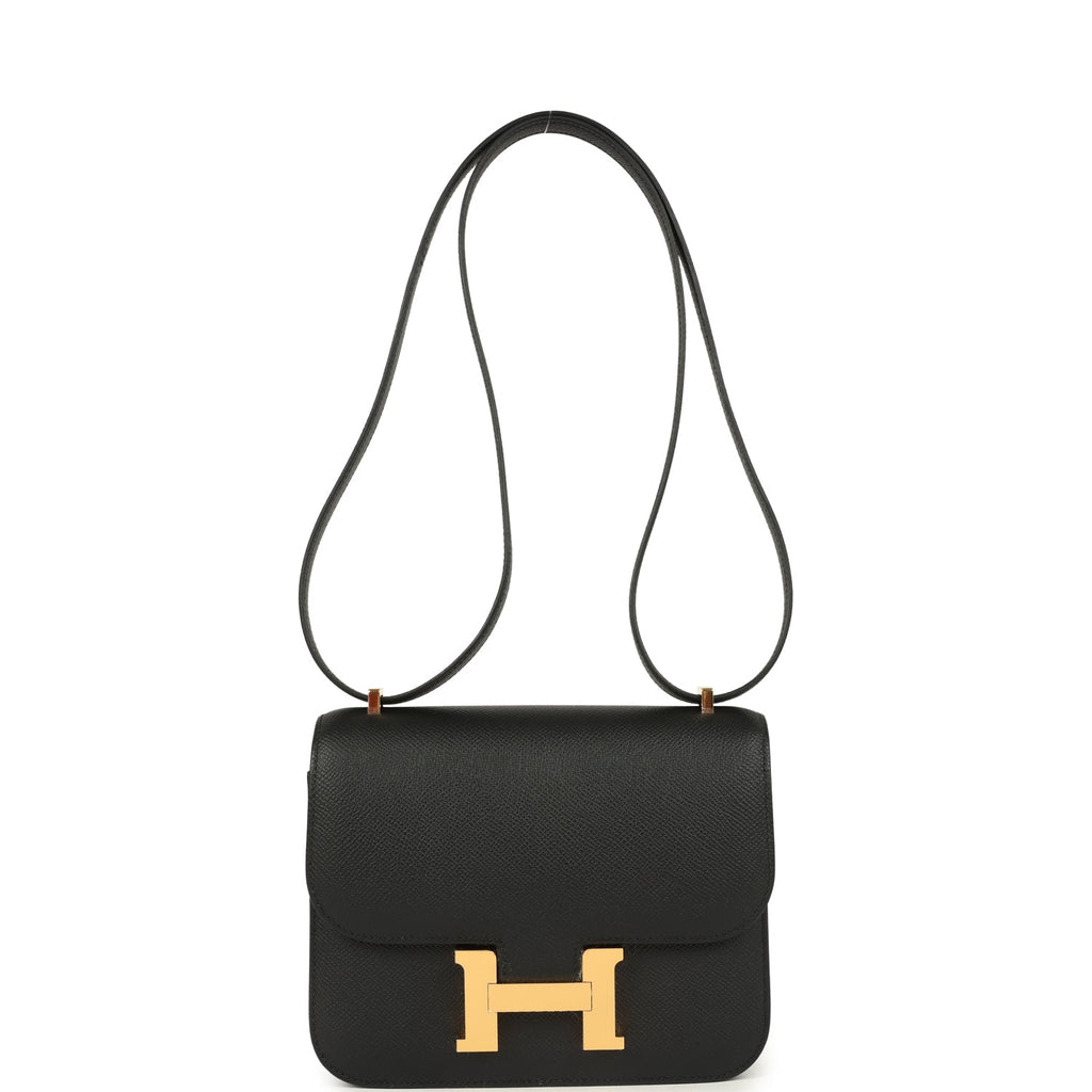 Hermes Constance 18 Black Epsom Gold Hardware