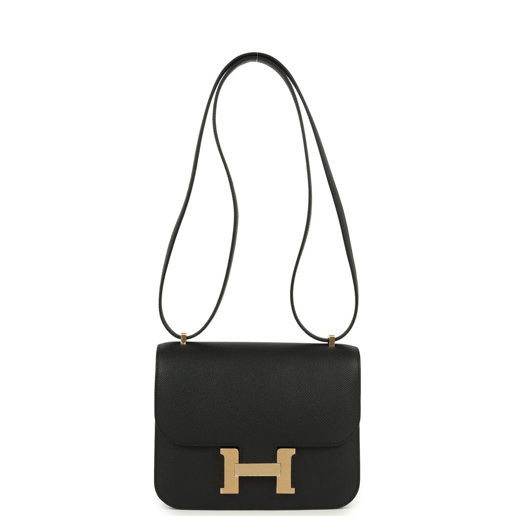 Hermes Constance 18 Black Epsom Brushed Permabrass Hardware