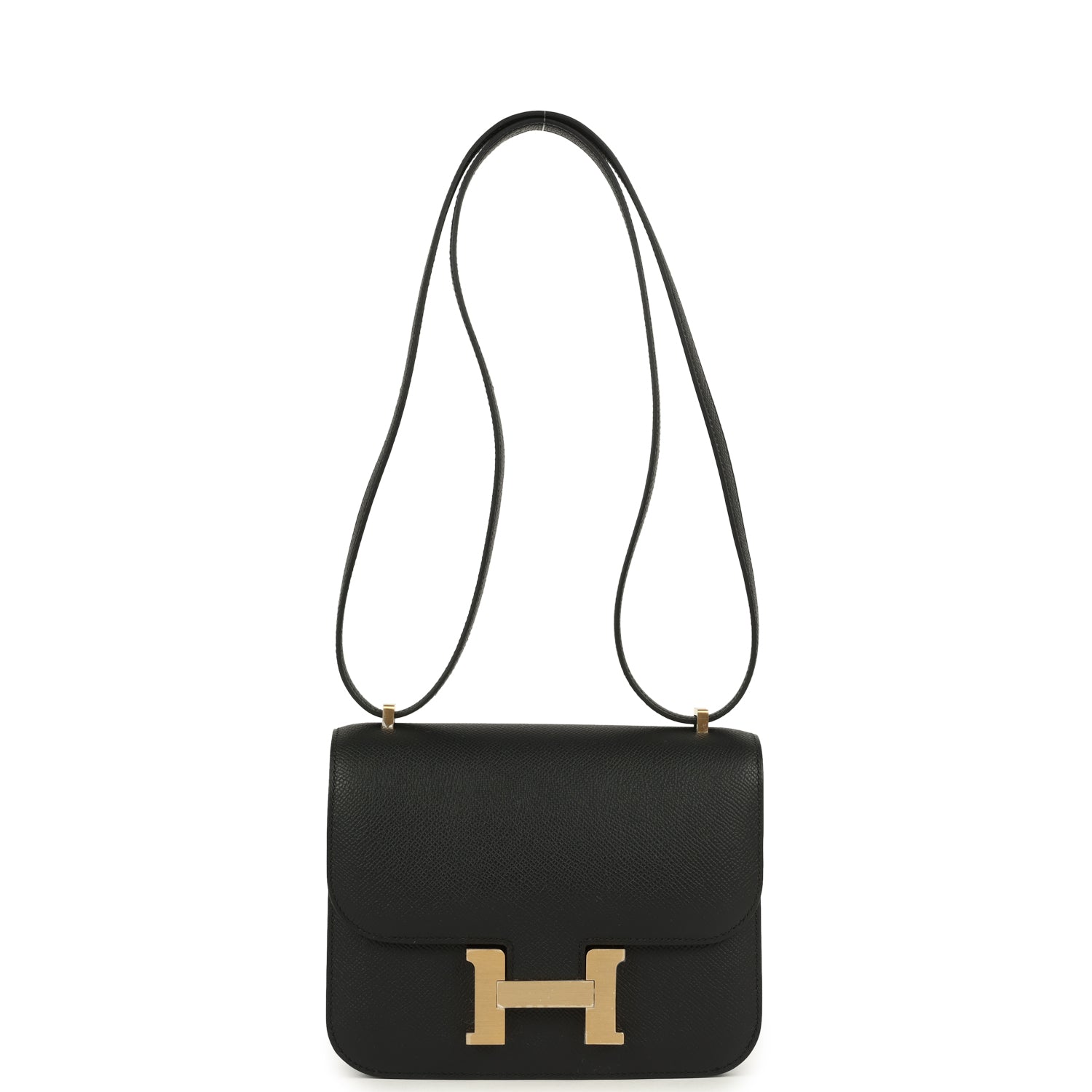 Hermes Constance 18 Black Epsom Brushed Permabrass Hardware