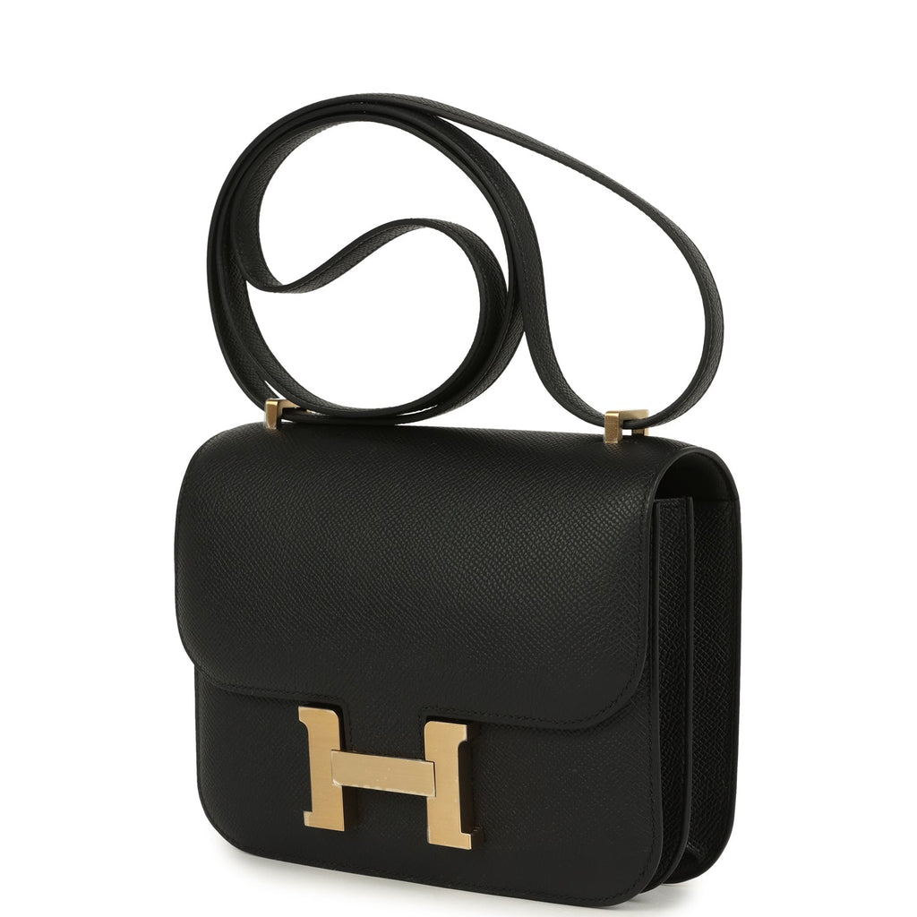 Hermes Constance 18 Black Epsom Brushed Permabrass Hardware