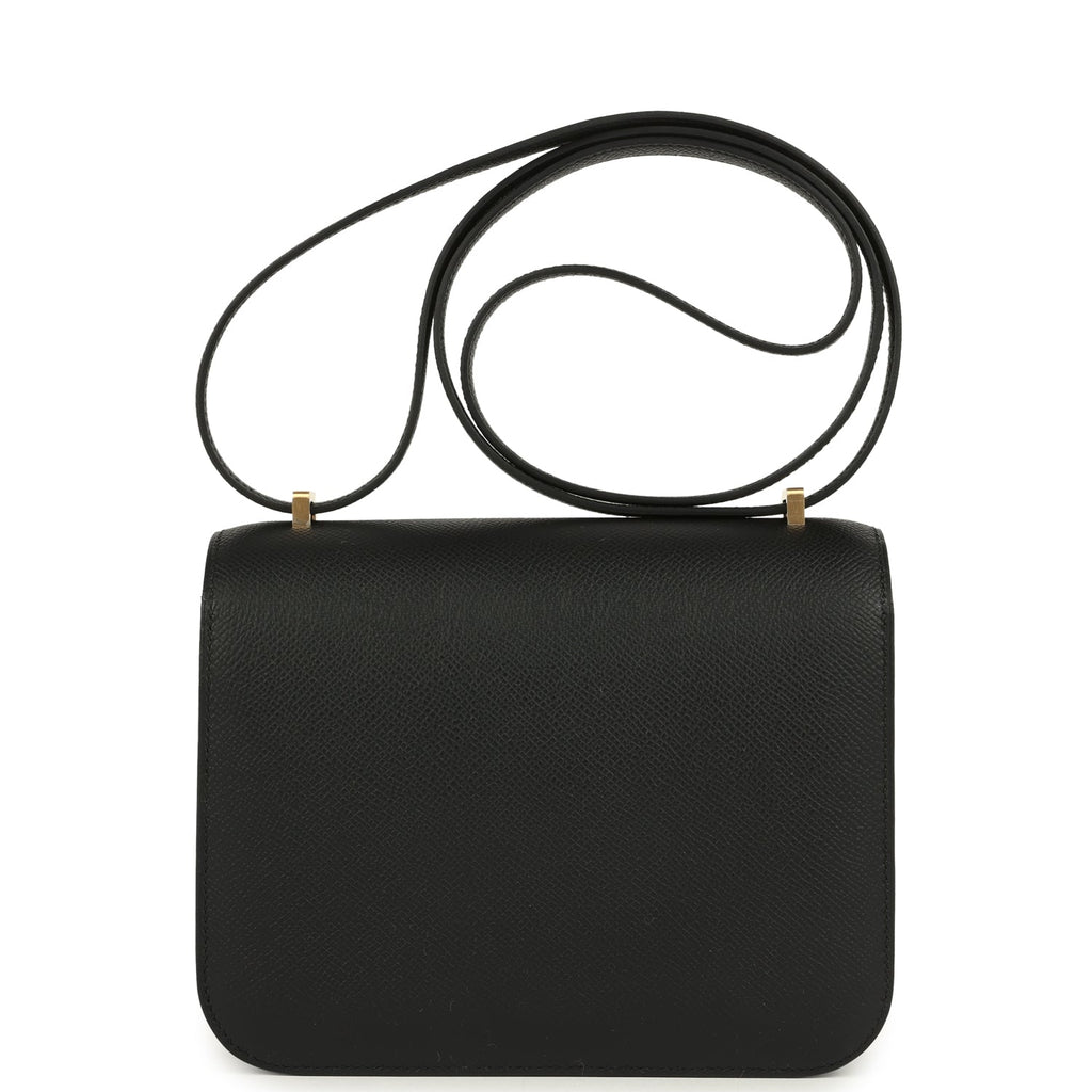Hermes Constance 18 Black Epsom Brushed Permabrass Hardware