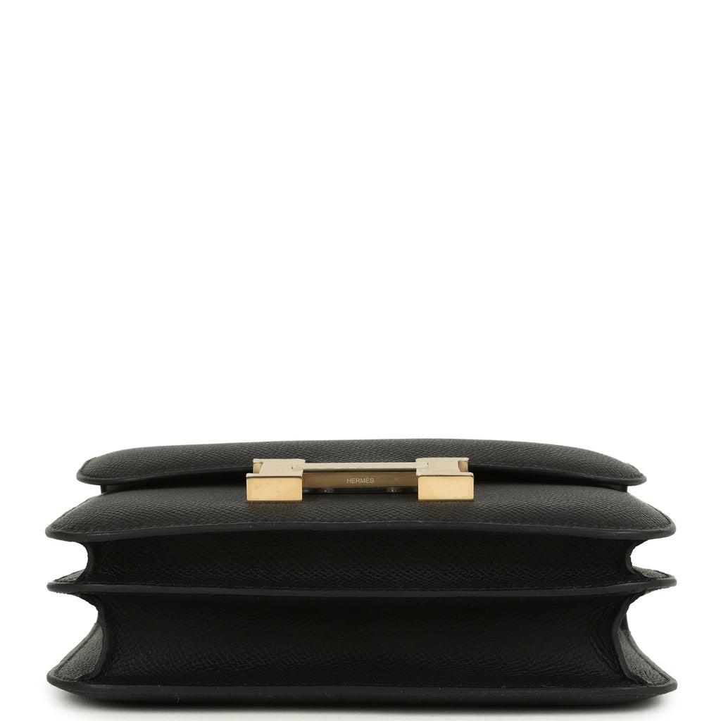 Hermes Constance 18 Black Epsom Brushed Permabrass Hardware