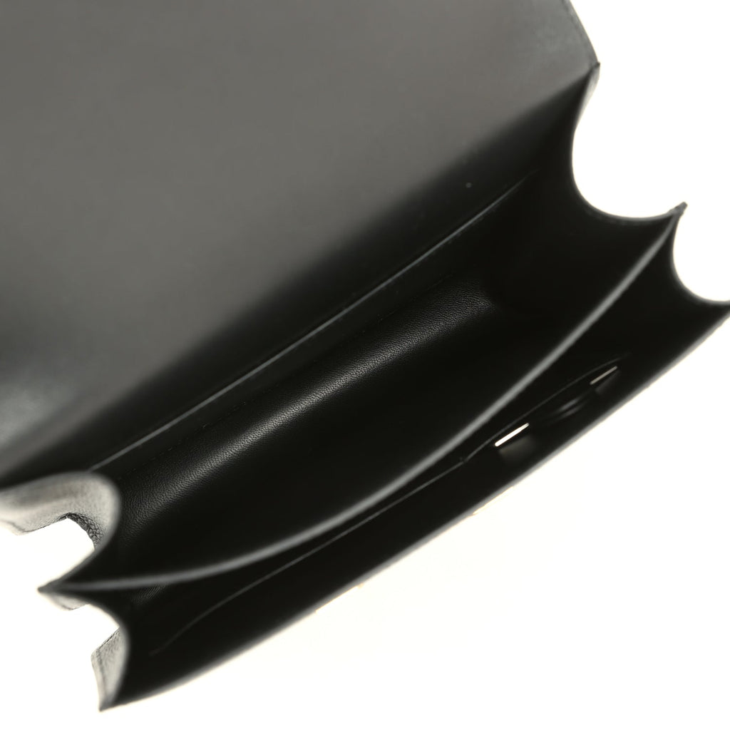 Hermes Constance 18 Black Epsom Brushed Permabrass Hardware
