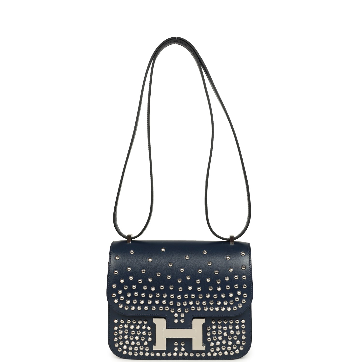 Hermes Constance 18 Clouté Bleu Abysse Box Palladium Hardware