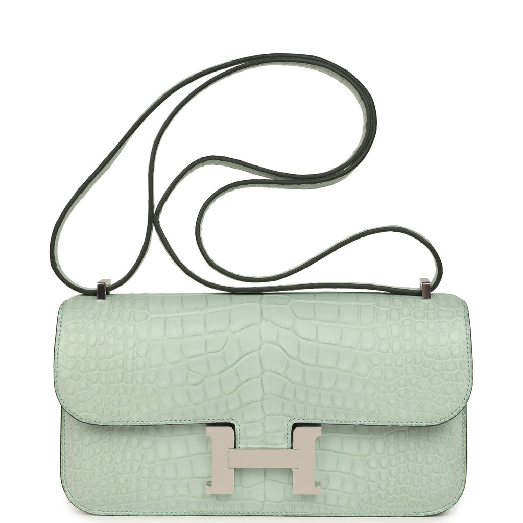 Hermes Constance Elan Vert D'Eau Matte Alligator Palladium Hardware