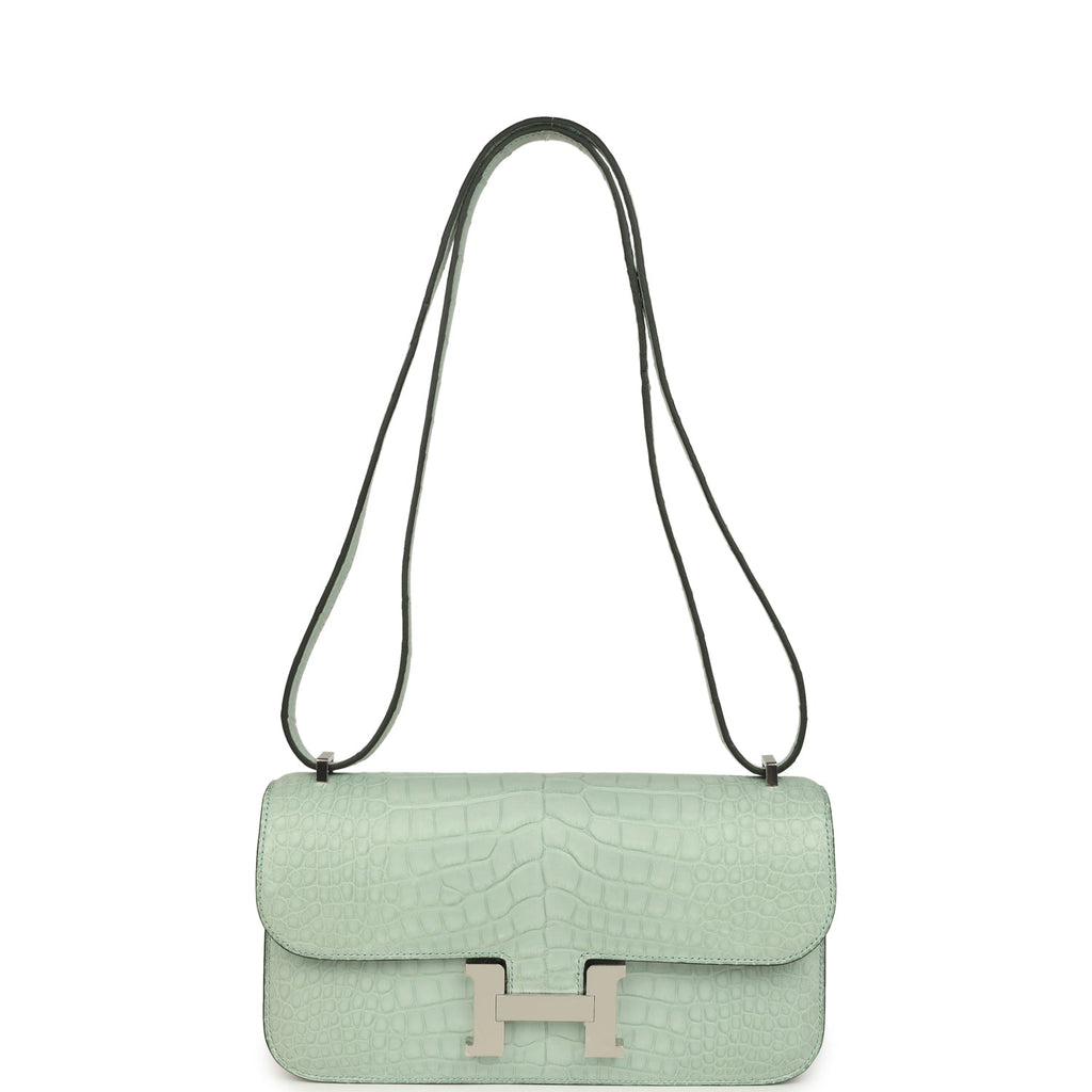 Hermes Constance Elan Vert D'Eau Matte Alligator Palladium Hardware