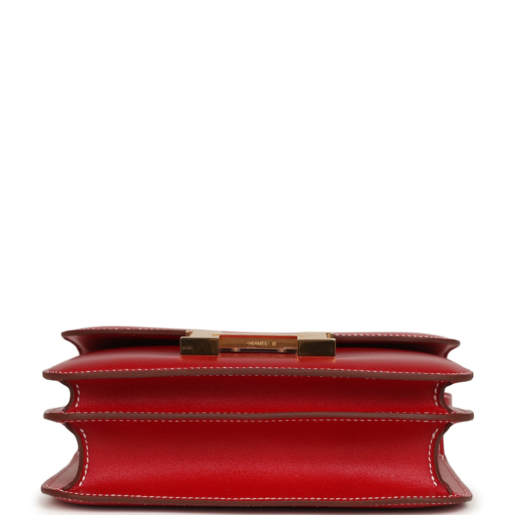 Hermes Constance 18 Rouge Piment Box Gold Hardware