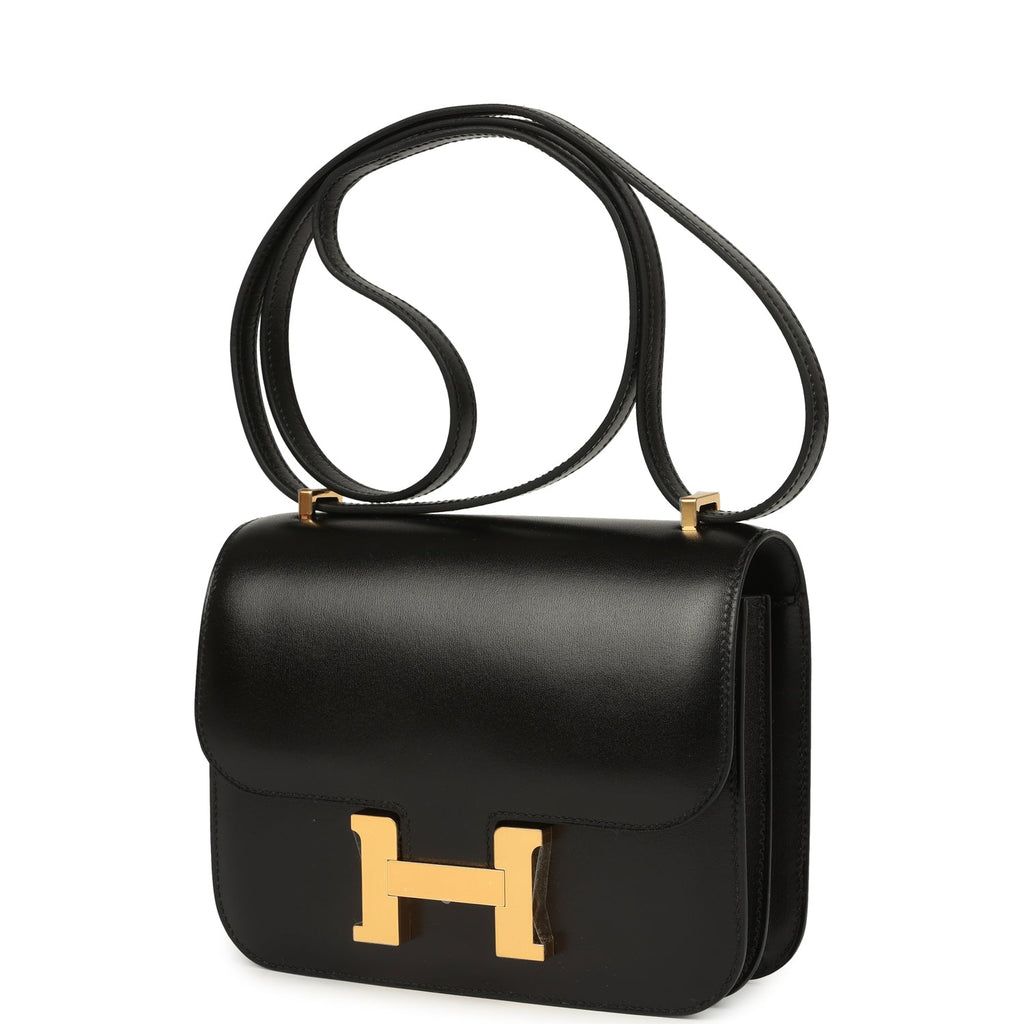 Hermes Constance 18 Black Box Gold Hardware