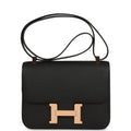 Hermes Constance 1-24 Black Epsom Rose Gold Hardware