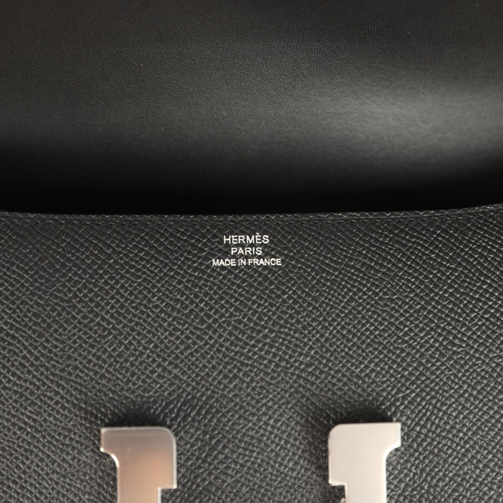 Hermes Constance Elan Black Epsom Palladium Hardware