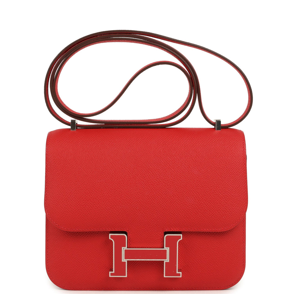 Hermes Constance 18 Rouge Radieux Epsom Lacquered Palladium Hardware