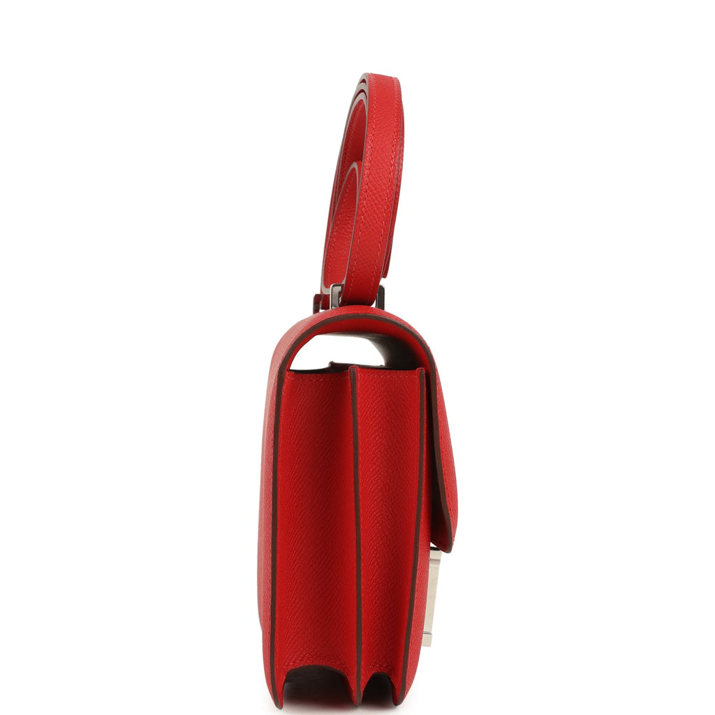 Hermes Constance 18 Rouge Radieux Epsom Lacquered Palladium Hardware