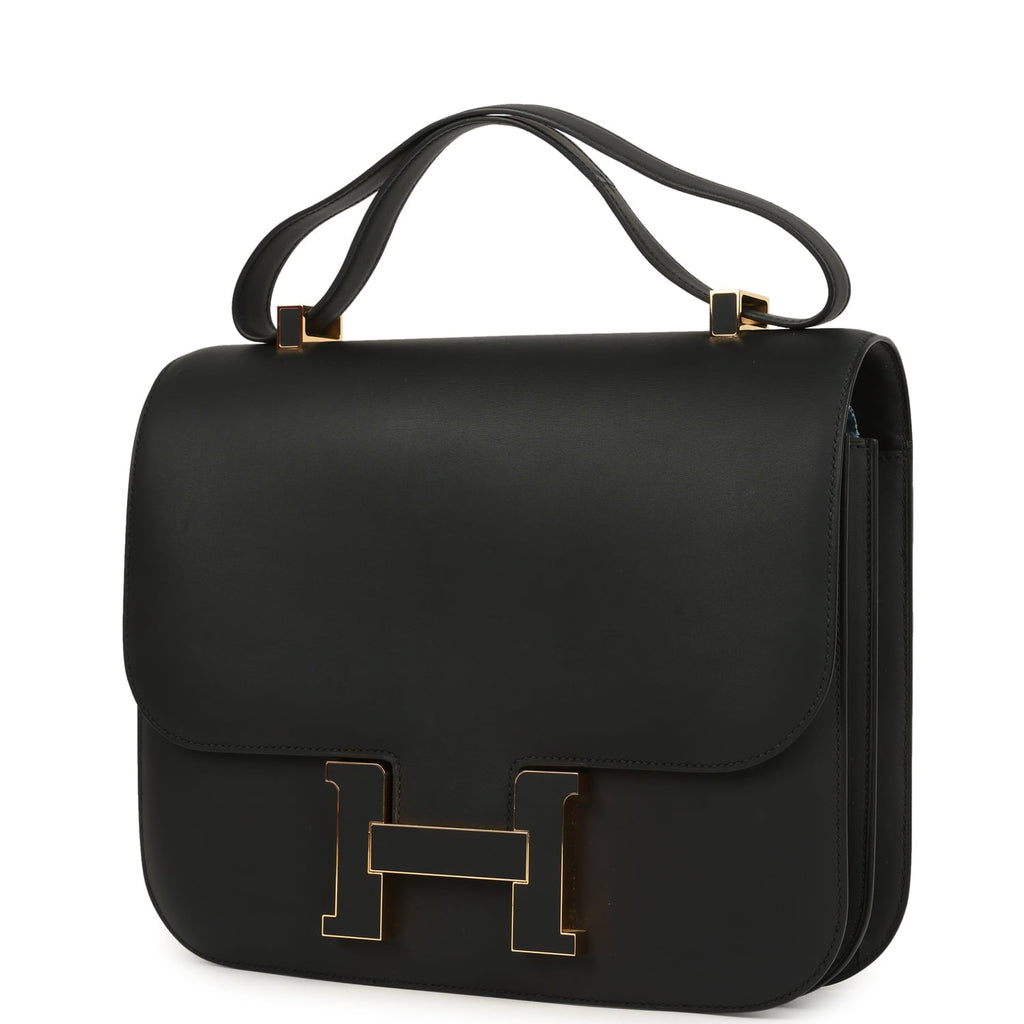 New Hermes Constance Cartable 29 Black Sombrero Gold Hardware